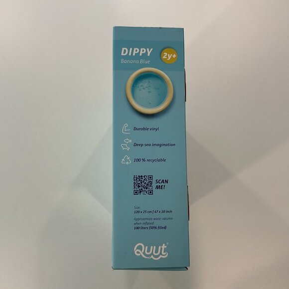 Quut Dippy Inflatable Pool Banana Blue Vinyl 2Y+ 47" Durable & Latex-Free turquo - Picture 3 of 13